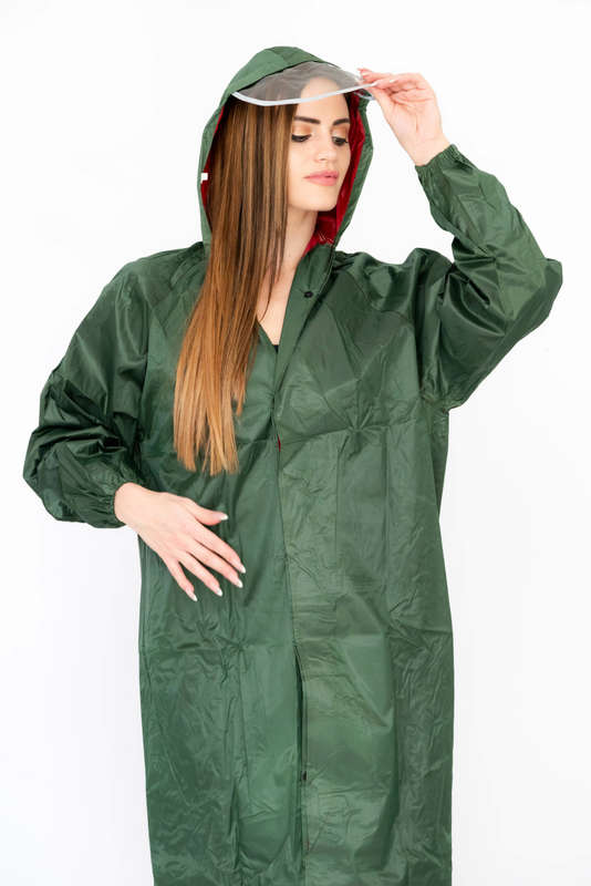 Senza Heavy-duty Raincoat with Hood and Drawstring For Men & Women With Transparent Brim
