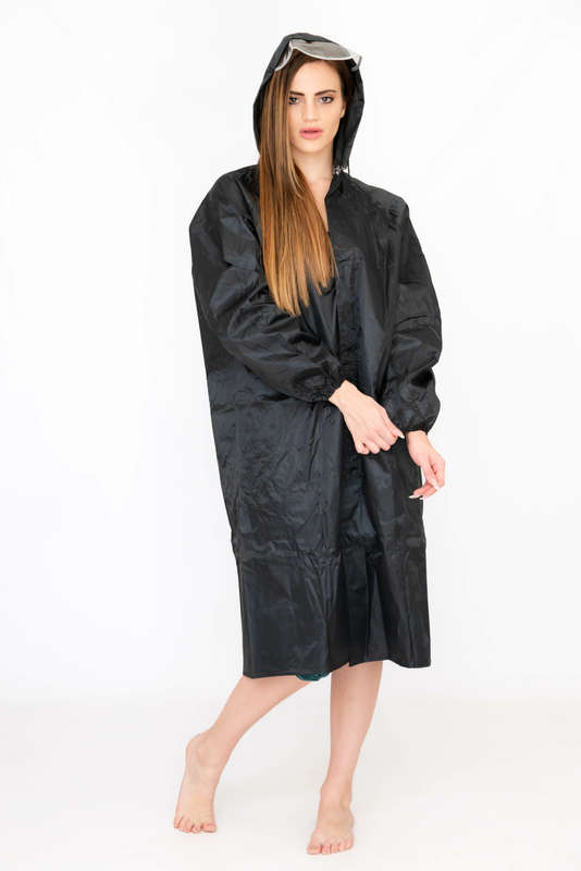 Senza Heavy-duty Raincoat with Hood and Drawstring For Men &amp; Women With Transparent Brim