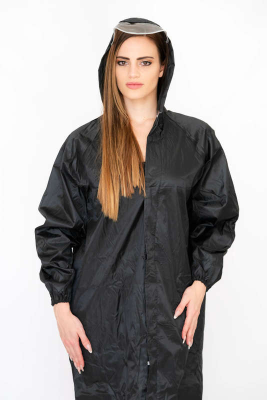 Senza Heavy-duty Raincoat with Hood and Drawstring For Men &amp; Women With Transparent Brim