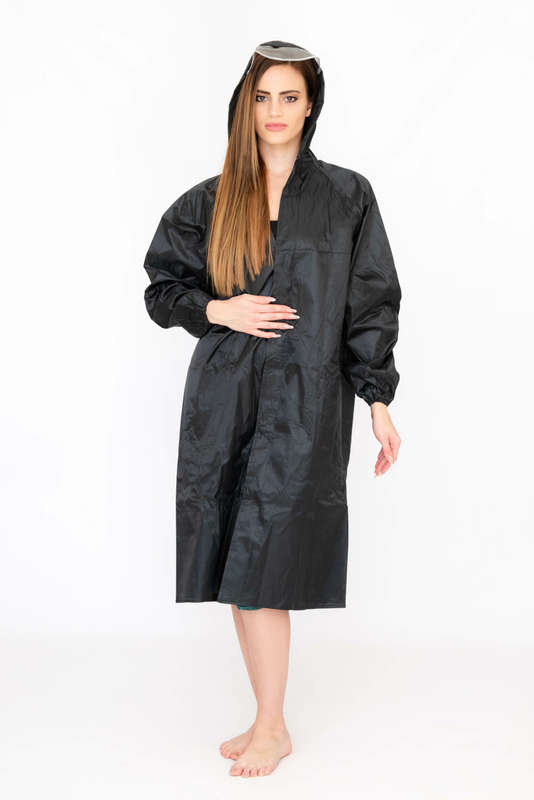 Senza Heavy-duty Raincoat with Hood and Drawstring For Men &amp; Women With Transparent Brim