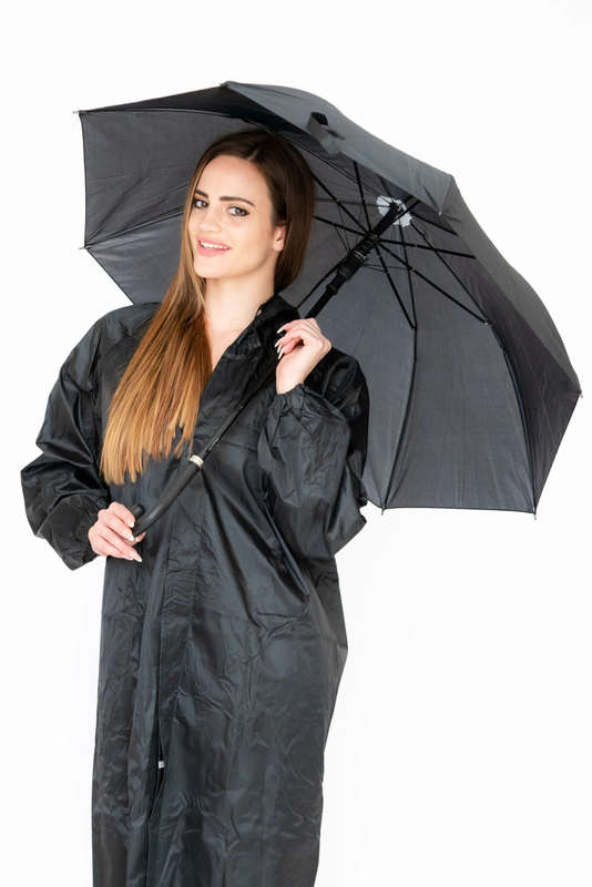 Stick Umbrellas with J Hook Handle Black
