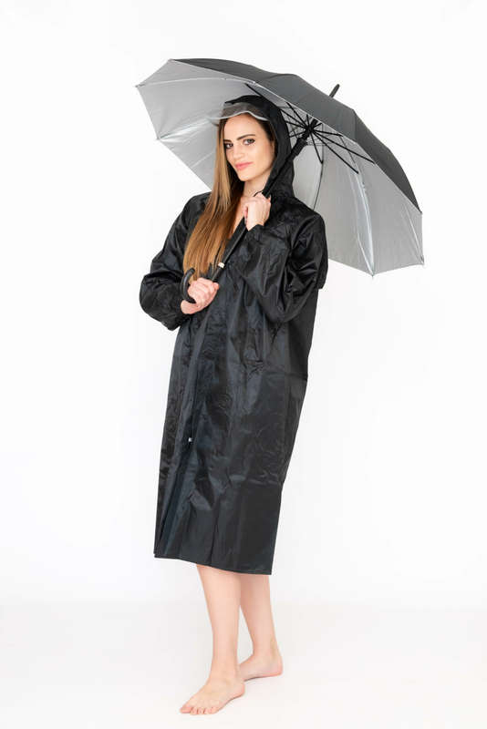 Stick Umbrellas with J Hook Handle Black