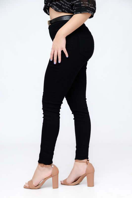 Women's Black Stretch High Rise Skinny Jeans