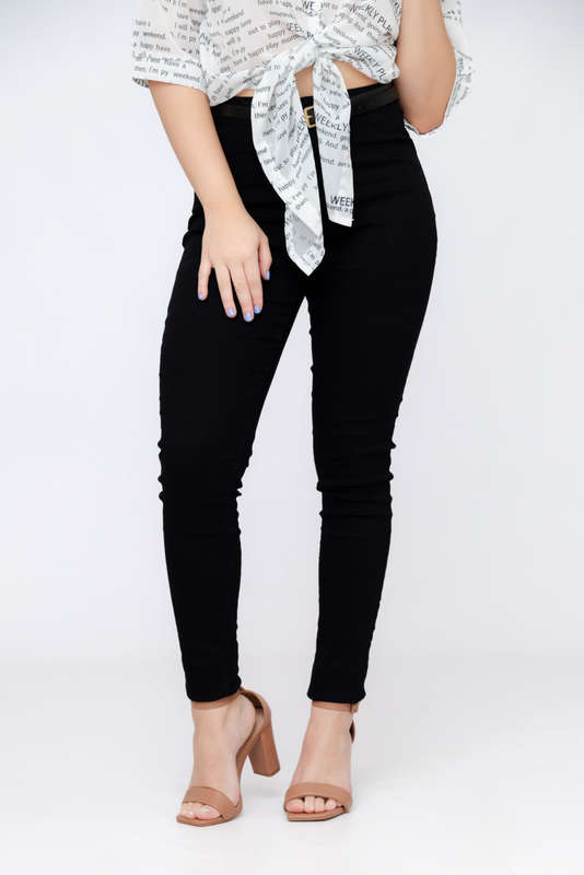 Women's Black Stretch High Rise Skinny Jeans