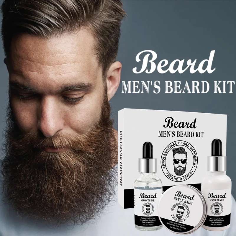 3 Piece Men's Beard Grooming Kit Value Gift Set