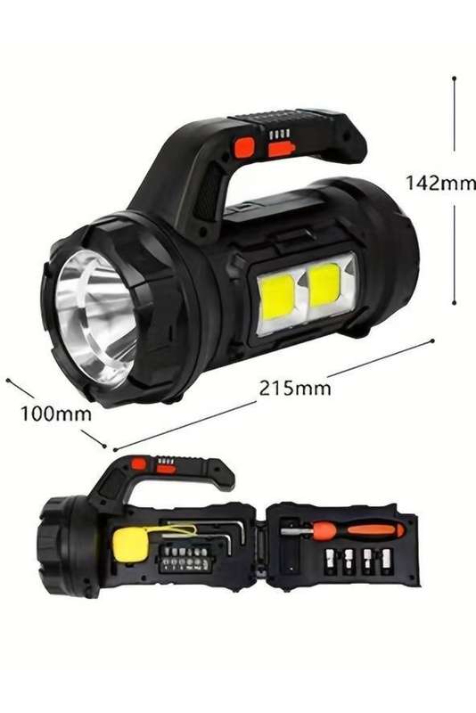 5 in 1 MultiFunctional LED Torch light with 14 pcs Tool Kit