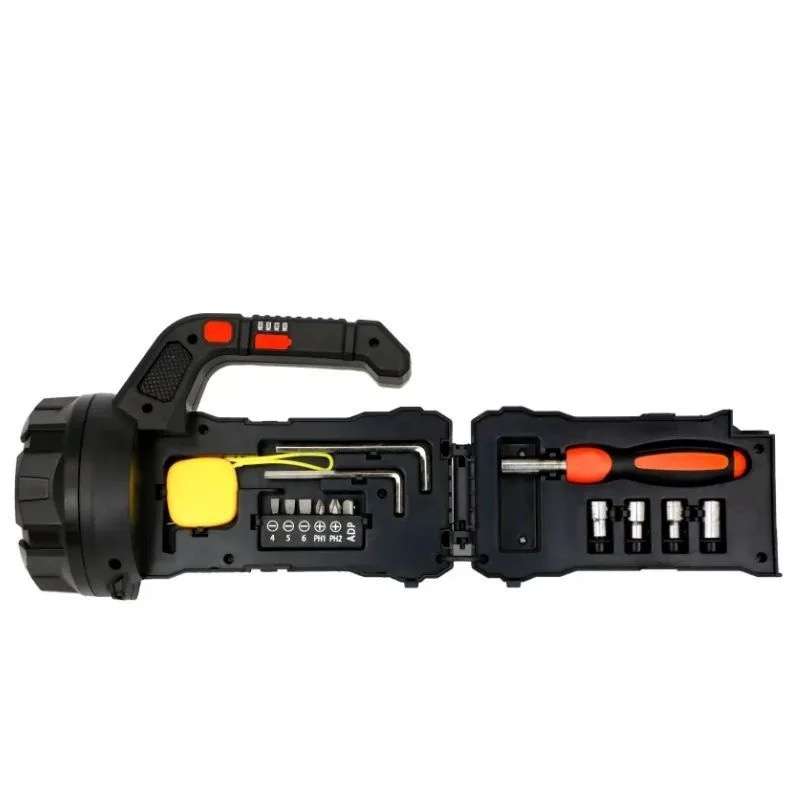 5 in 1 MultiFunctional LED Torch light with 14 pcs Tool Kit