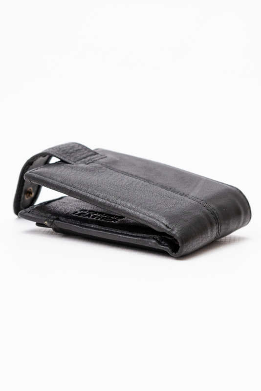 Camel Mountain Genuine Leather Bi Fold Stitch Detail Wallet with Coin Pouch Credit Card Holder Black