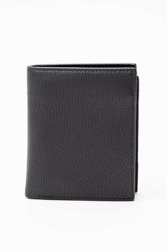 Camel Mountain Leather Bi-Fold Wallet Black