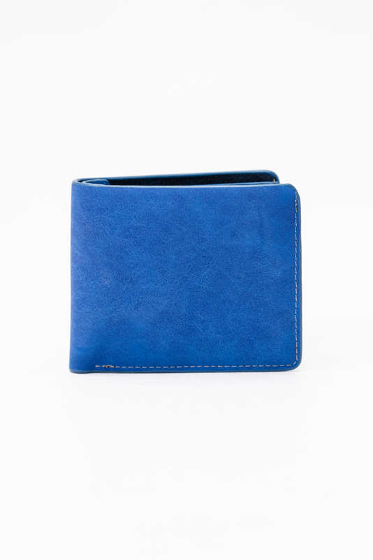 Camel Mountain Leather Bi-Fold Wallet Blue