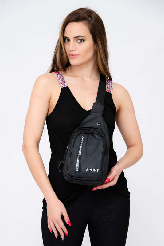 Canvas Crossbody Sling Bag Backpack Bag Black