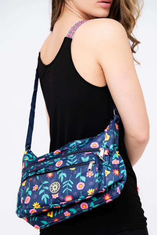 Floral Pattern Crossbody Sling Shoulder Summer Bag With Multiple Pockets