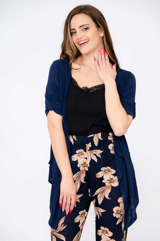 Ladies Cardigan Short Sleeve Lightweight Sweater