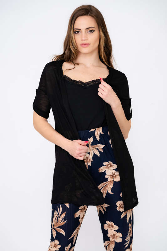 Ladies Cardigan Short Sleeve Lightweight Sweater