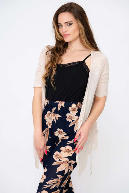 Ladies Cardigan Short Sleeve Lightweight Sweater