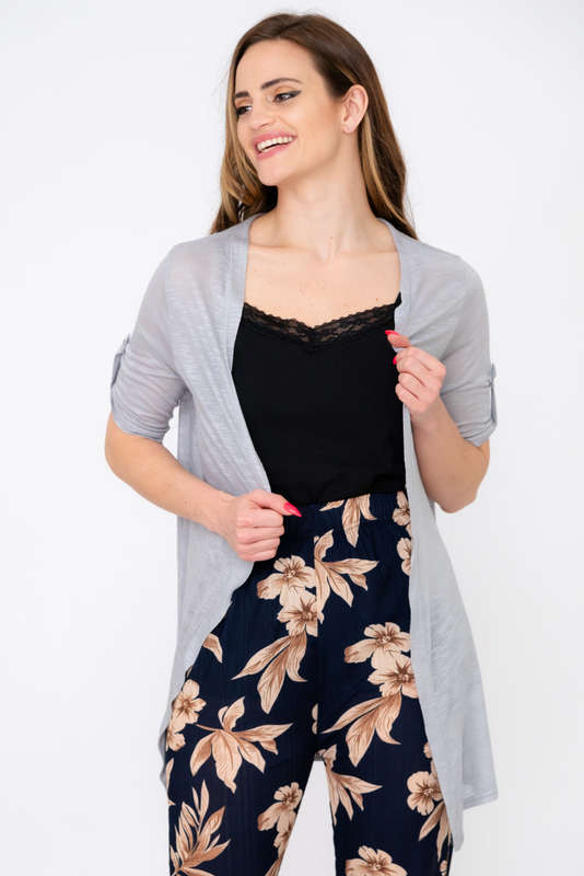 Ladies Cardigan Short Sleeve Lightweight Sweater