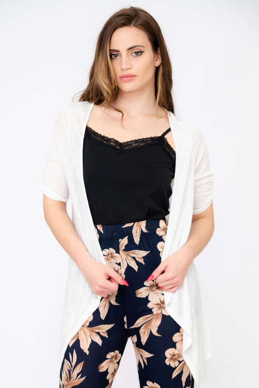Ladies Cardigan Short Sleeve Lightweight Sweater