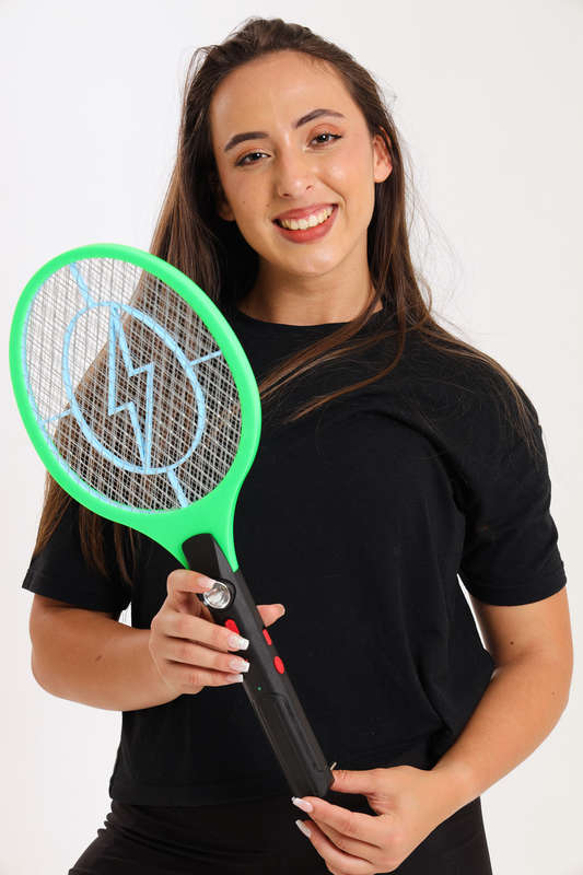 Rechargeable Electric Mosquito Zapper Racket With Led Light
