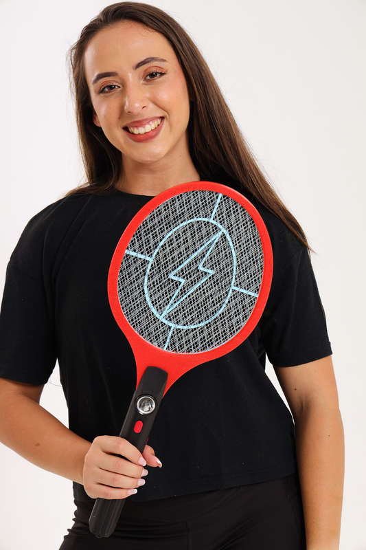 Rechargeable Electric Mosquito Zapper Racket With Led Light