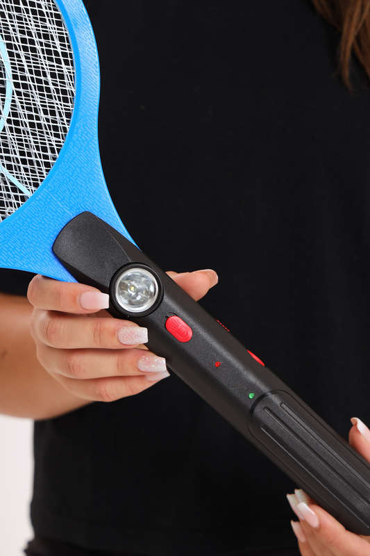 Rechargeable Electric Mosquito Zapper Racket With Led Light