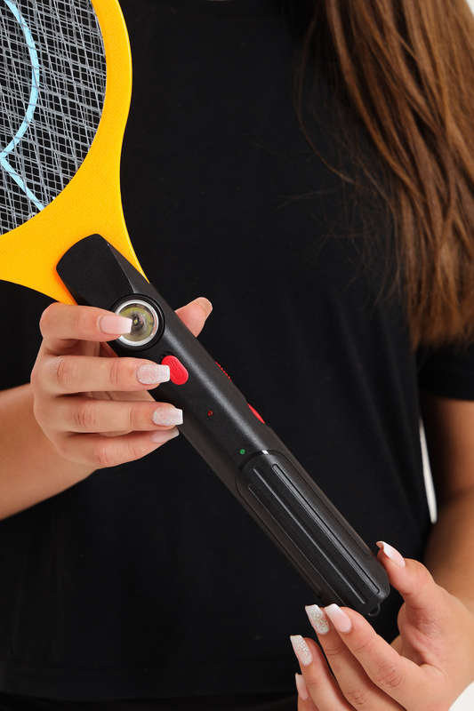 Rechargeable Electric Mosquito Zapper Racket With Led Light