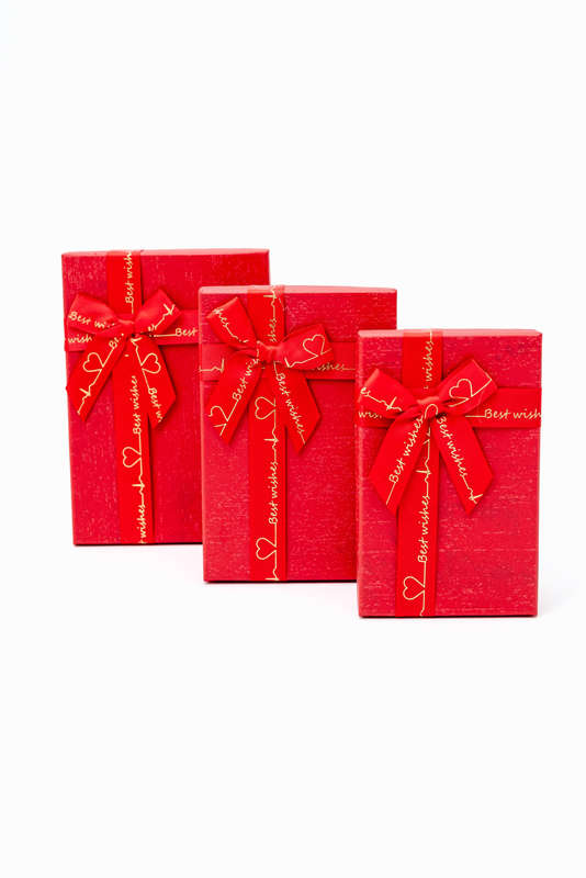 Senza 3 Piece Empty Gift Box With Lid & Ribbon