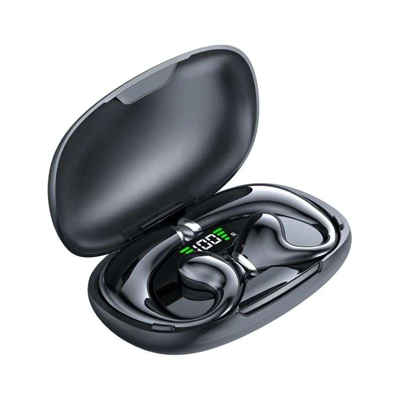 True Bone Conduction Earphone Bluetooth 5.3 HiFi Stereo Surround Deep Bass Waterproof LED Digital...