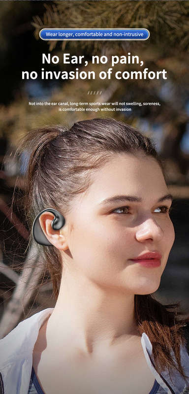True Bone Conduction Earphone Bluetooth 5.3 HiFi Stereo Surround Deep Bass Waterproof LED Digital...