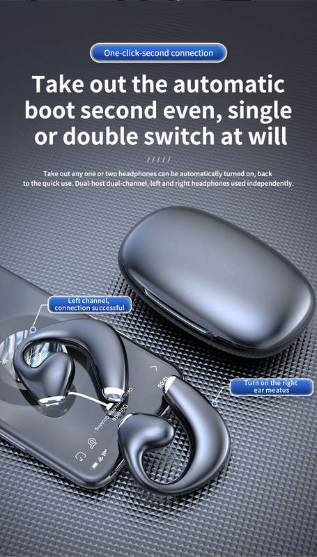 True Bone Conduction Earphone Bluetooth 5.3 HiFi Stereo Surround Deep Bass Waterproof LED Digital...