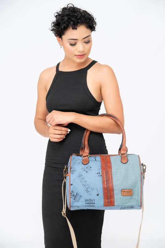 Vivace Canvas Leather Crossbody Sling Handbag