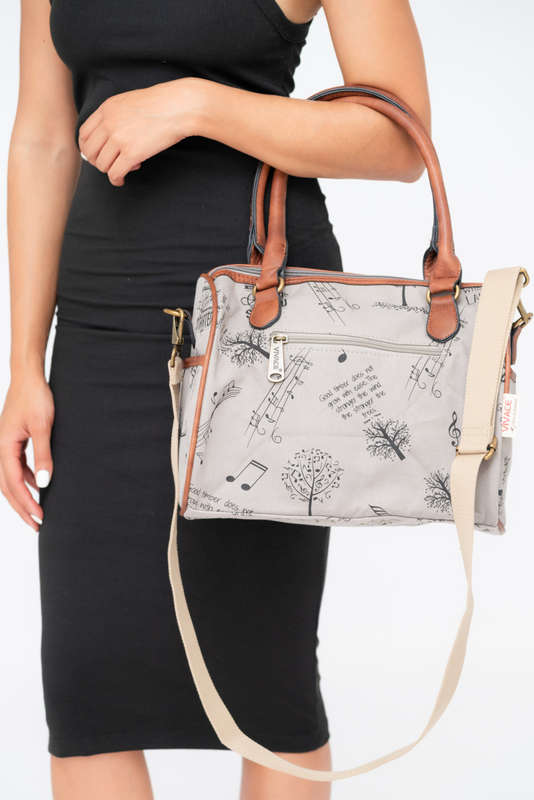 Vivace Canvas Leather Crossbody Sling Handbag