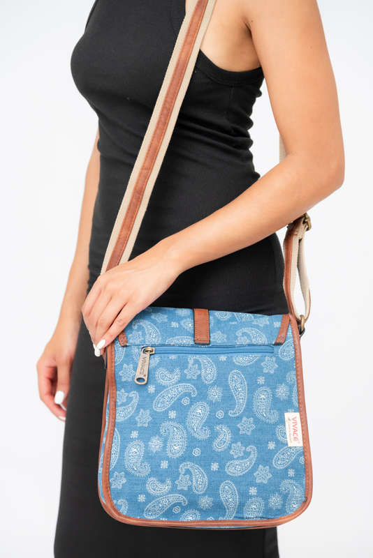 Vivace Printed Front Buckle Crossbody Shoulder Travel Sling Bag