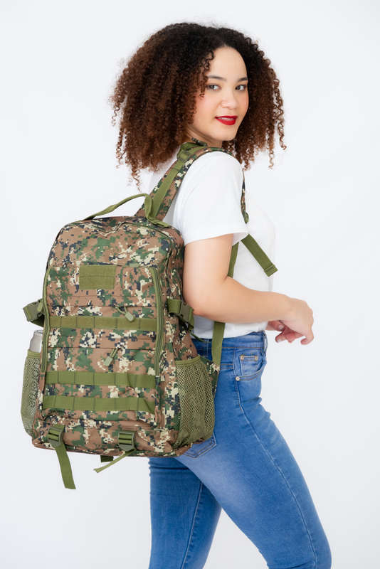 Senza® Camo Military Tactical Travel Backpack For School Camping &amp; Hiking With Multiple Pockets