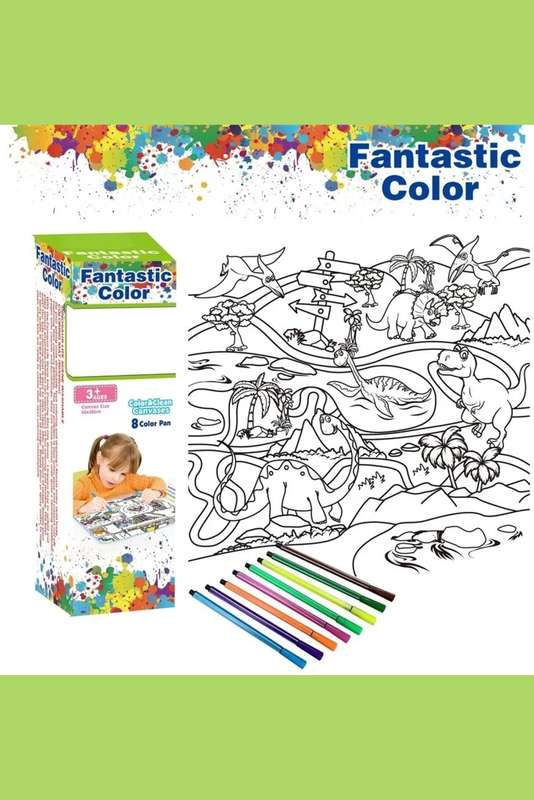 Colouring Canvas Set With 8 Markers 50cm X 50cm