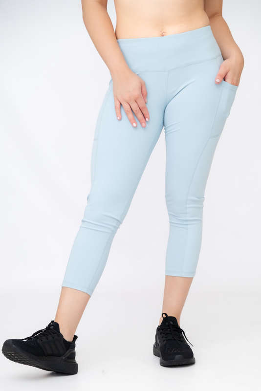 Ladies High Waisted 3/4 Performance Yoga Fitness Leggings With Pockets