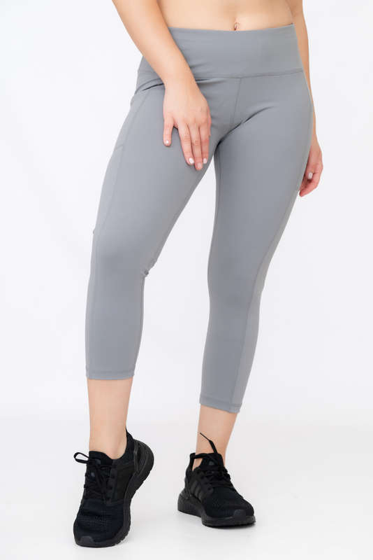 Ladies High Waisted 3/4 Performance Yoga Fitness Leggings With Pockets