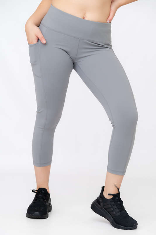 Ladies High Waisted 3/4 Performance Yoga Fitness Leggings With Pockets