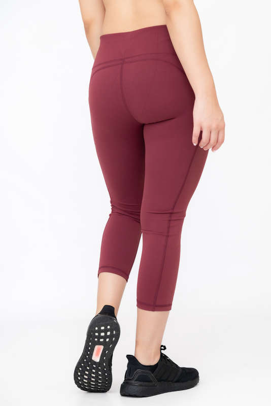 Ladies High Waisted 3/4 Performance Yoga Fitness Leggings With Pockets