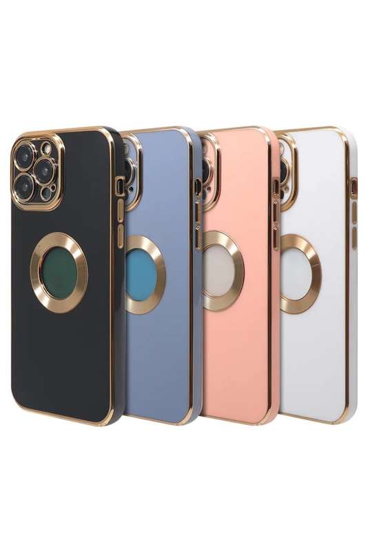 Luxury Silicone Electroplate CD Pattern Gold Embossed Case For iPhone MagSafe-Compatible 14