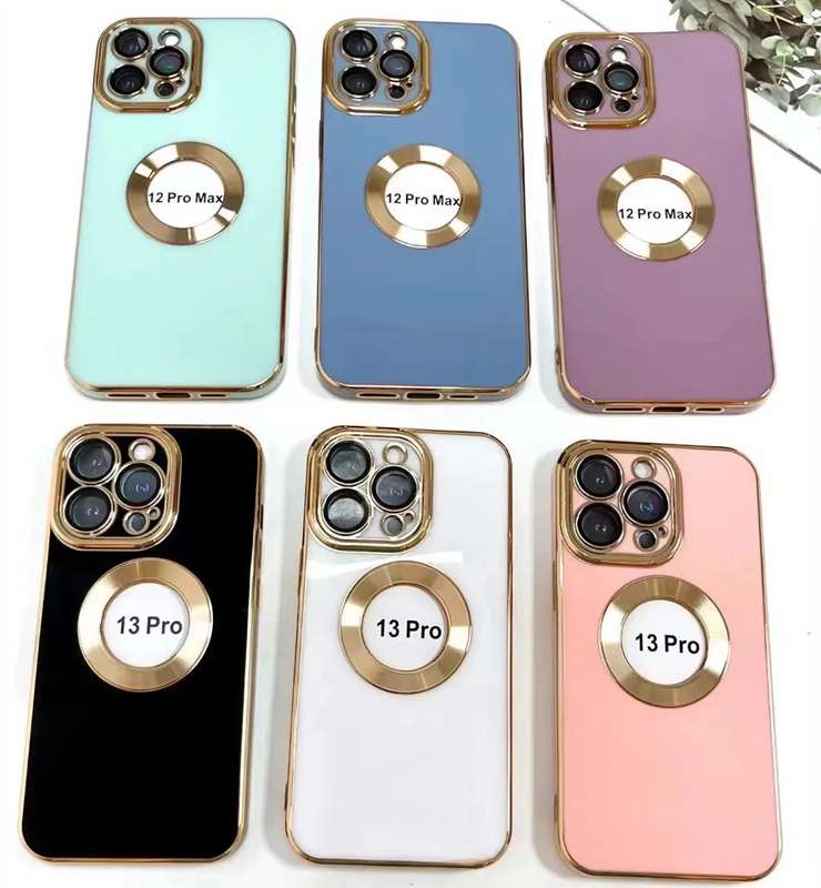 Luxury Silicone Electroplate CD Pattern Gold Embossed Case For iPhone MagSafe-Compatible 14