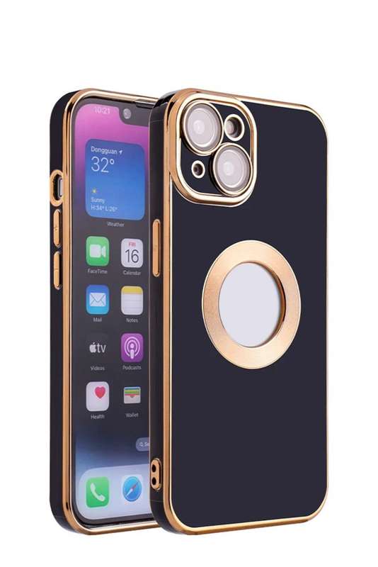 Luxury Silicone Electroplate CD Pattern Gold Embossed Case For iPhone MagSafe-Compatible 14