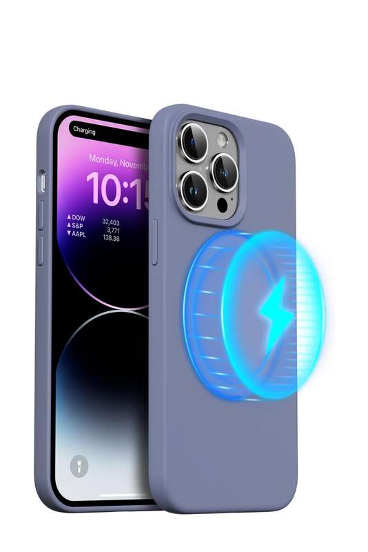 Magnetic Silicone iPhone Case MagSafe-Compatible Back Cover for Apple iPhone 13 Pro Max