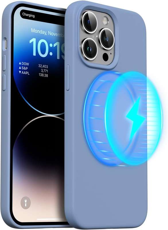 Magnetic Silicone iPhone Case MagSafe-Compatible Back Cover for Apple iPhone 13 Pro Max