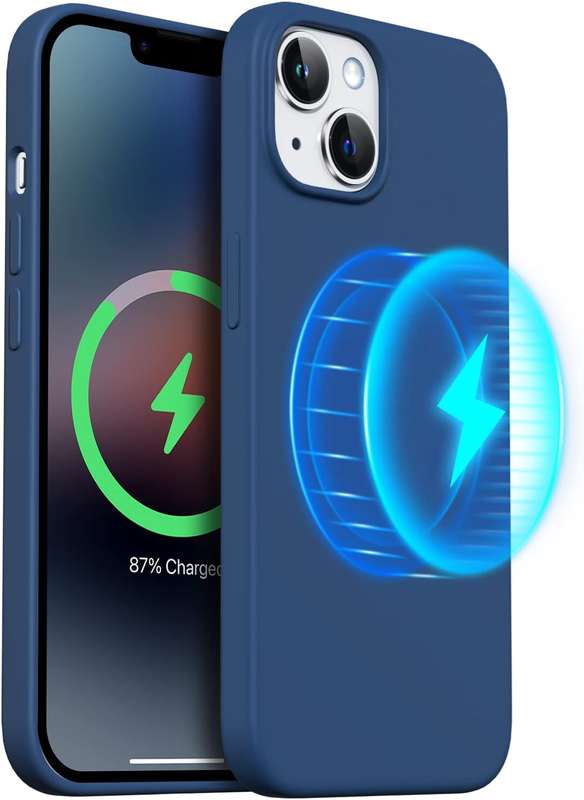 Magnetic Silicone iPhone Case MagSafe-Compatible Back Cover for Apple iPhone 13 Pro Max