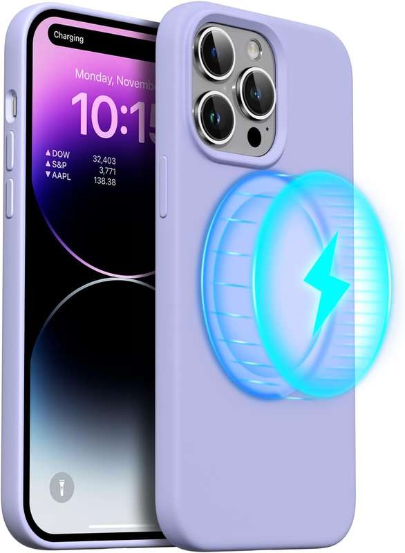 Magnetic Silicone iPhone Case MagSafe-Compatible Back Cover for Apple iPhone 13 Pro Max