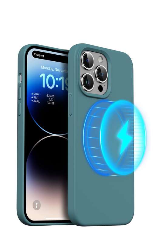 Magnetic Silicone iPhone Case MagSafe-Compatible Back Cover for Apple iPhone 12 Pro Max