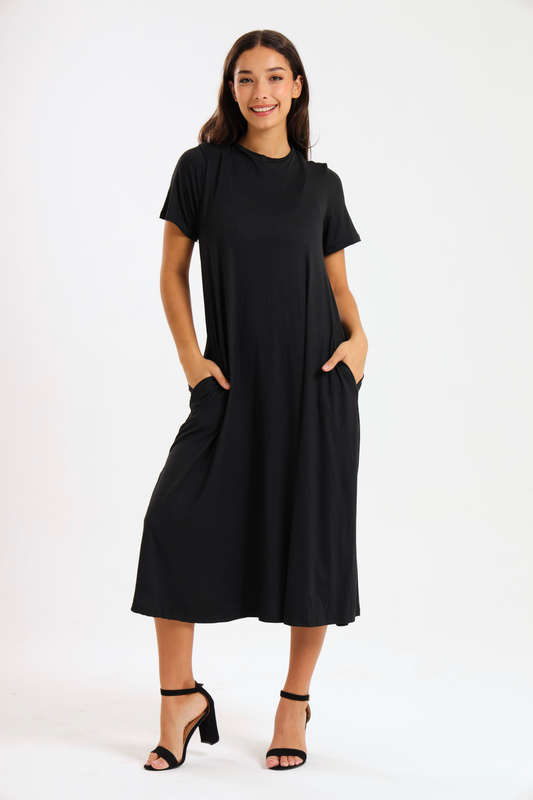 Pearson Short Sleeve Midaxi Summer Dress With Pockets