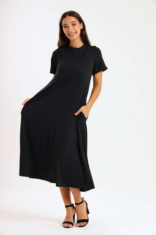 Pearson Short Sleeve Midaxi Summer Dress With Pockets