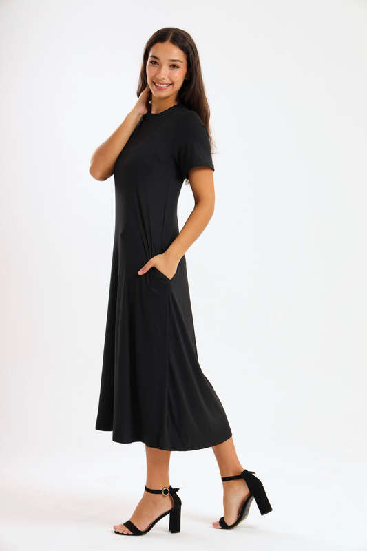 Pearson Short Sleeve Midaxi Summer Dress With Pockets
