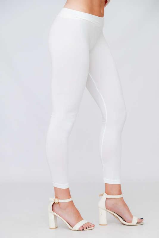 Senza Premium Nylon Spandex Solid Basic Waisted Leggings